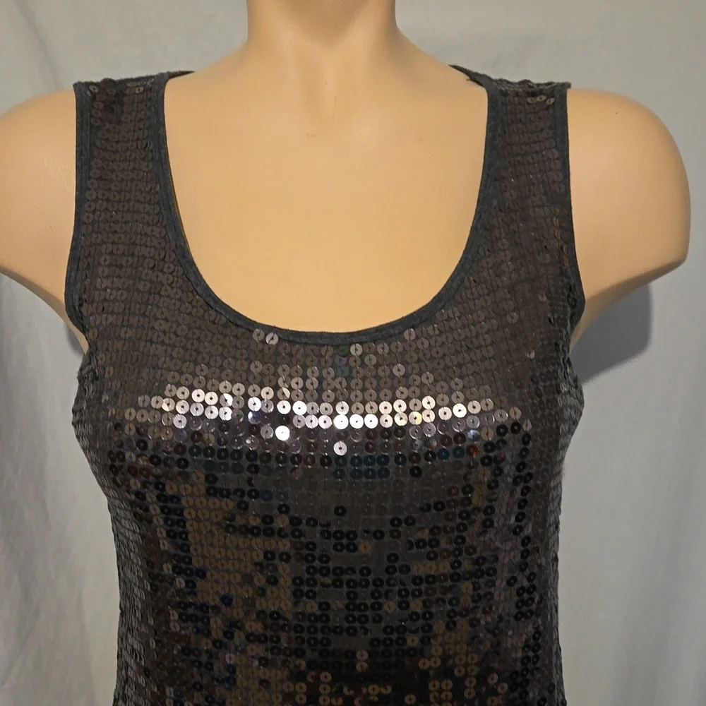 Michael Kors Gray sequined front tank top.